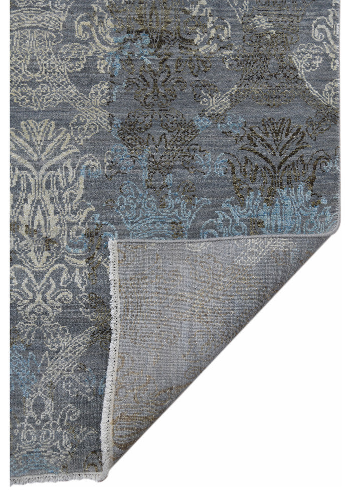 Pearl Area Rug, Silver Sand and Blue, 2' x 3', Persian