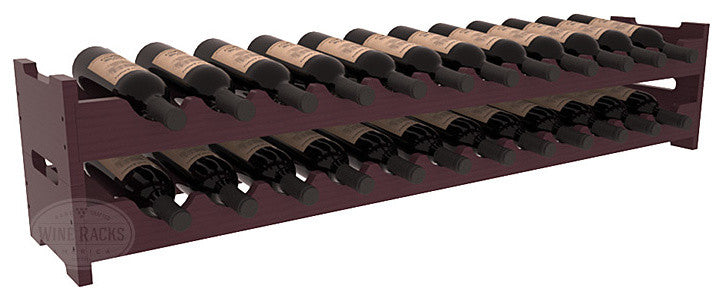 24-Bottle Scalloped Wine Rack, Pine, Burgundy + Satin