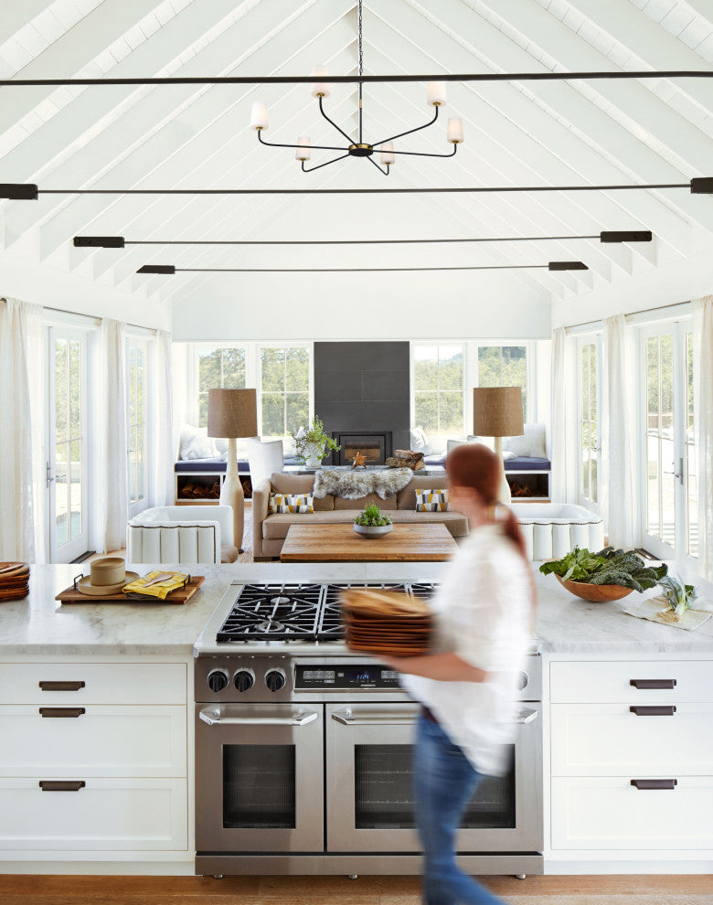 Niles 6-Light Black Forged/Modern Gold Chandelier