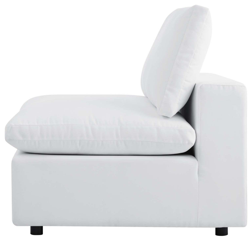 Modular Lounge Sectional Deep Sofa Chair Set, Sunbrella, White, Modern, Outdoor