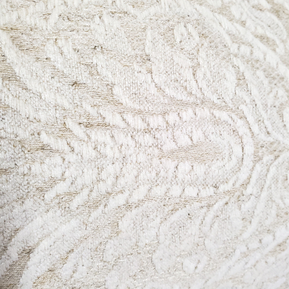 Jacquard Damask in Cream Throw Pillow 12x19