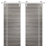 Sturdy Double Barn Door 84 x 84 with | Planum 0310 Ginger Ash with  | 14FT