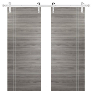 Sturdy Double Barn Door 84 x 84 with | Planum 0310 Ginger Ash with  | 14FT