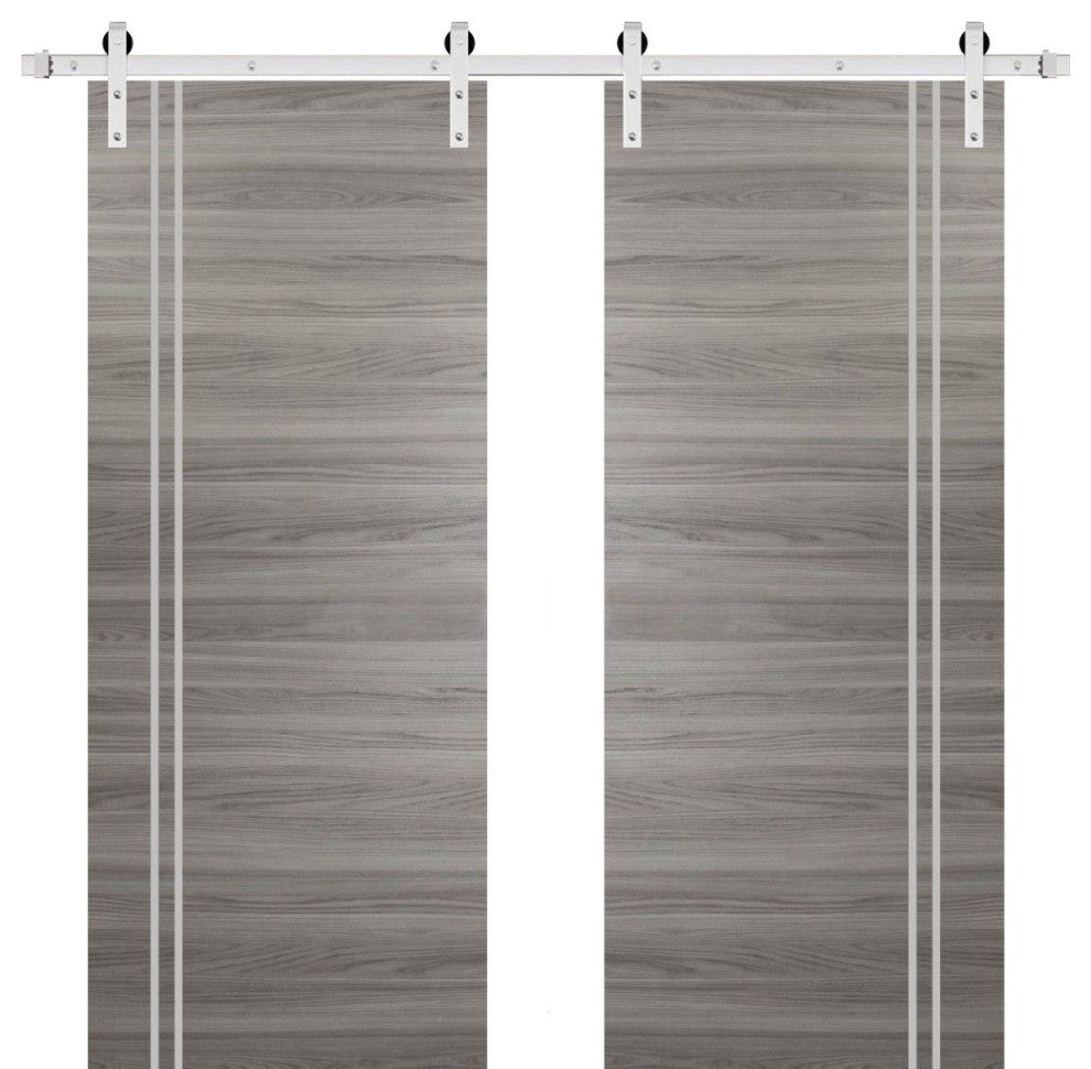 Sturdy Double Barn Door 84 x 84 with | Planum 0310 Ginger Ash with  | 14FT