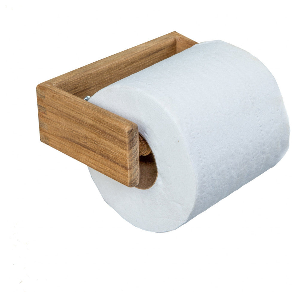 Traditional Solid Teak Wall Mount Toilet Paper Holder