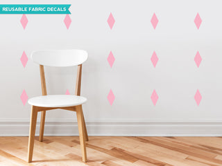 Diamond Fabric Wall Decals, Set of 16, Pink
