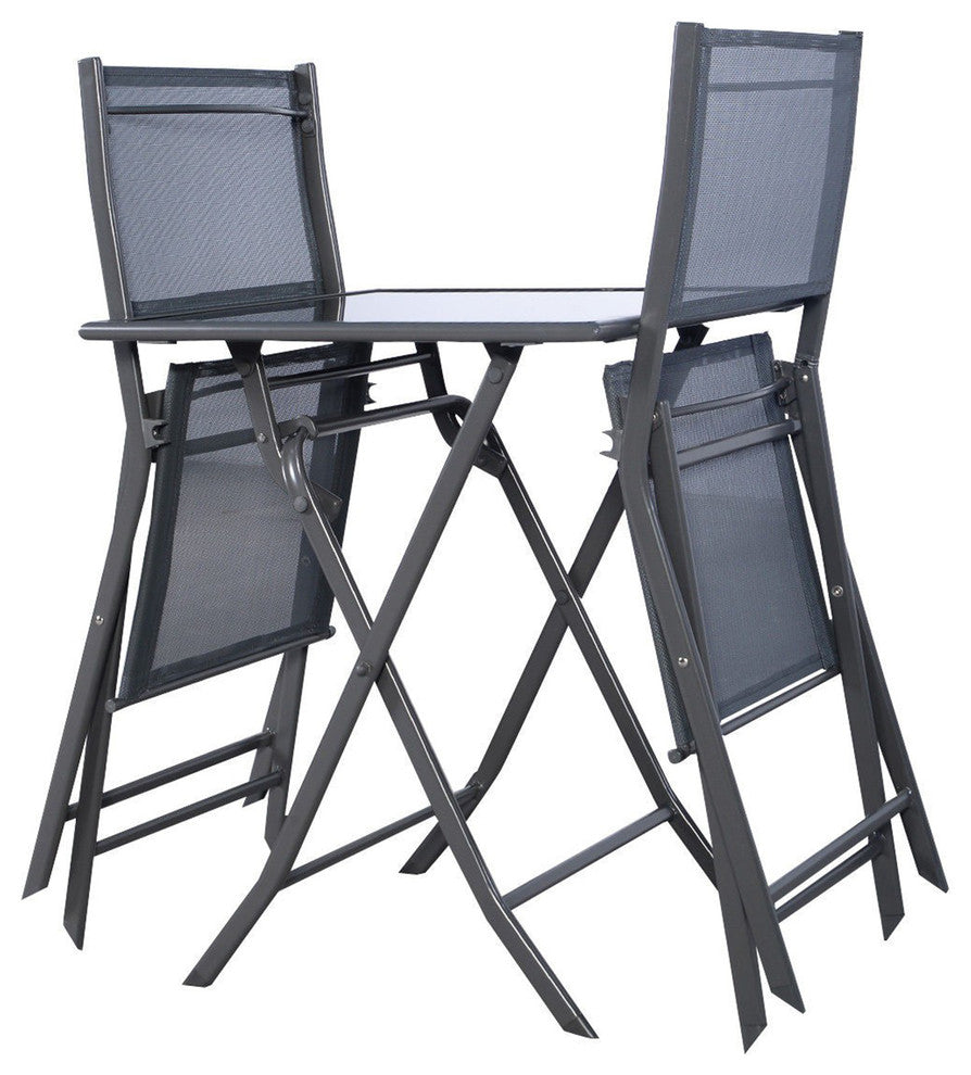 Modern 3 -Pieces Bistro Folding Furniture Set