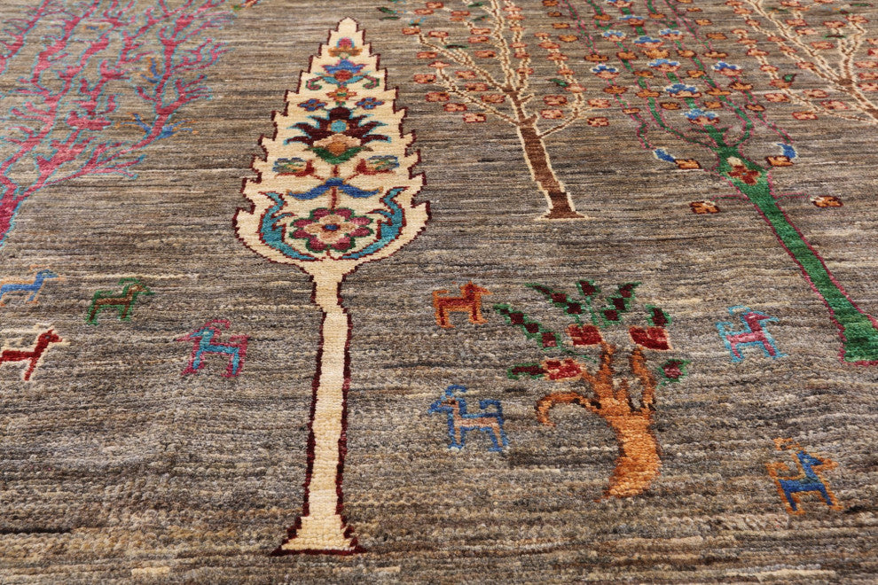 5' 8" X 8' 3" Tribal Persian Gabbeh Handmade Wool Rug Q5289