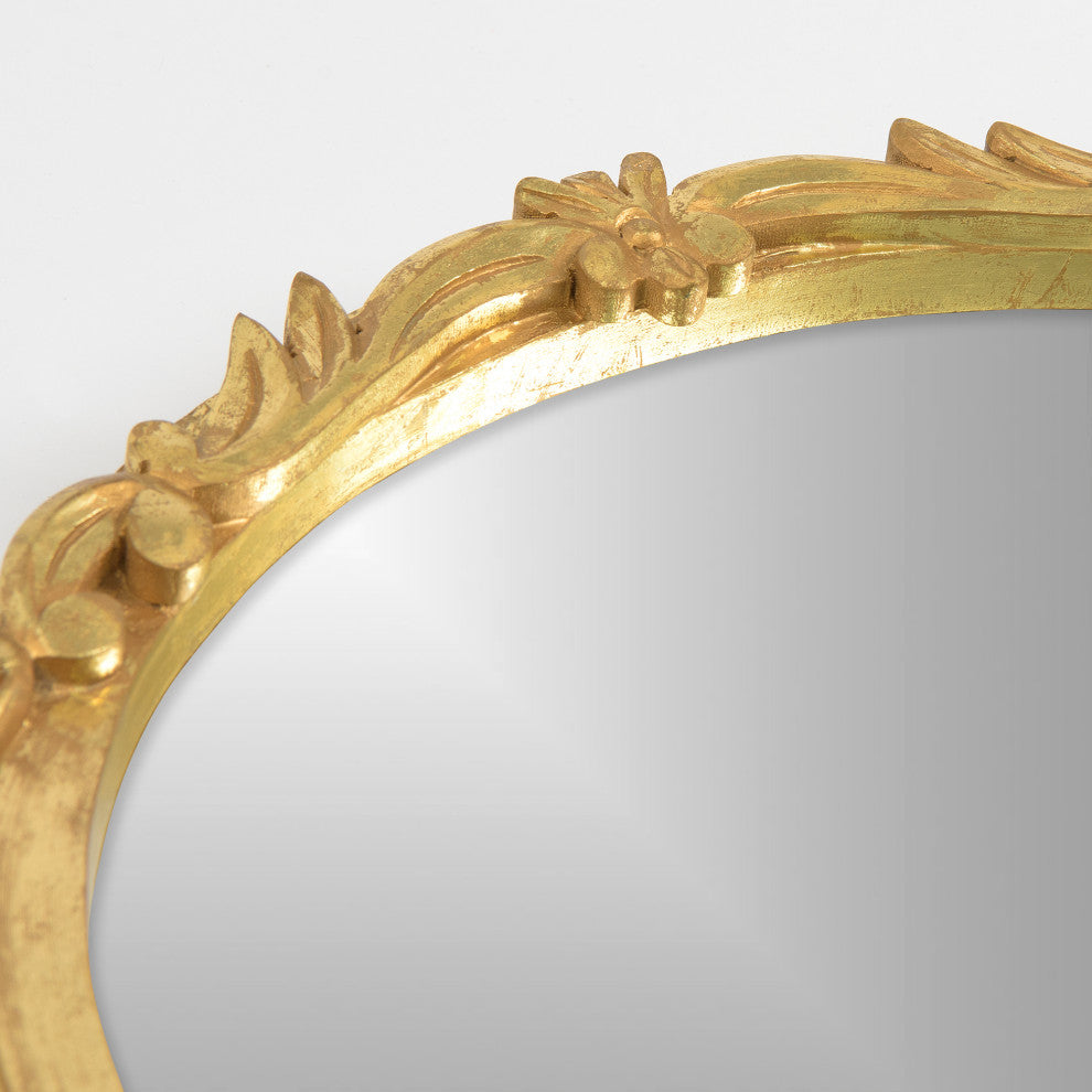 Round Carved Mirror