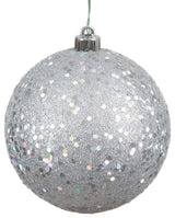 10" Silver Sequin Ball Drilled Cap