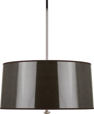 Penelope Pendant, Polished Nickel/Taupe