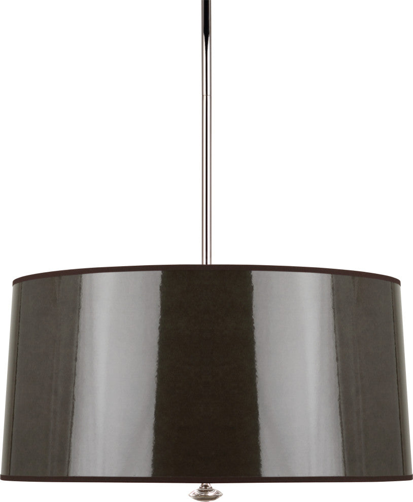 Penelope Pendant, Polished Nickel/Taupe