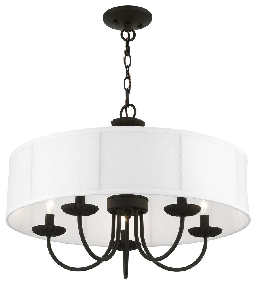 Livex Lighting 5 Light Black Pendant Chandelier