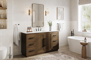 Home Living 60" Single Bathroom Vanity, Hazel Oak