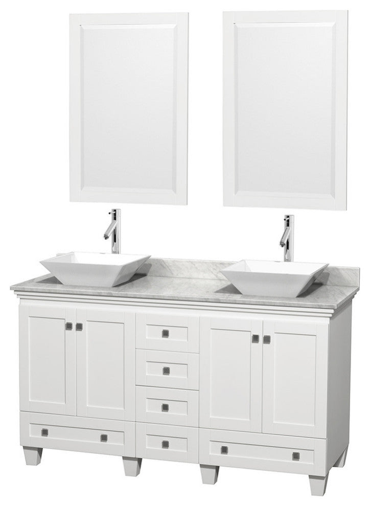 Acclaim Double Bathroom Vanity With Mirrors, 60"