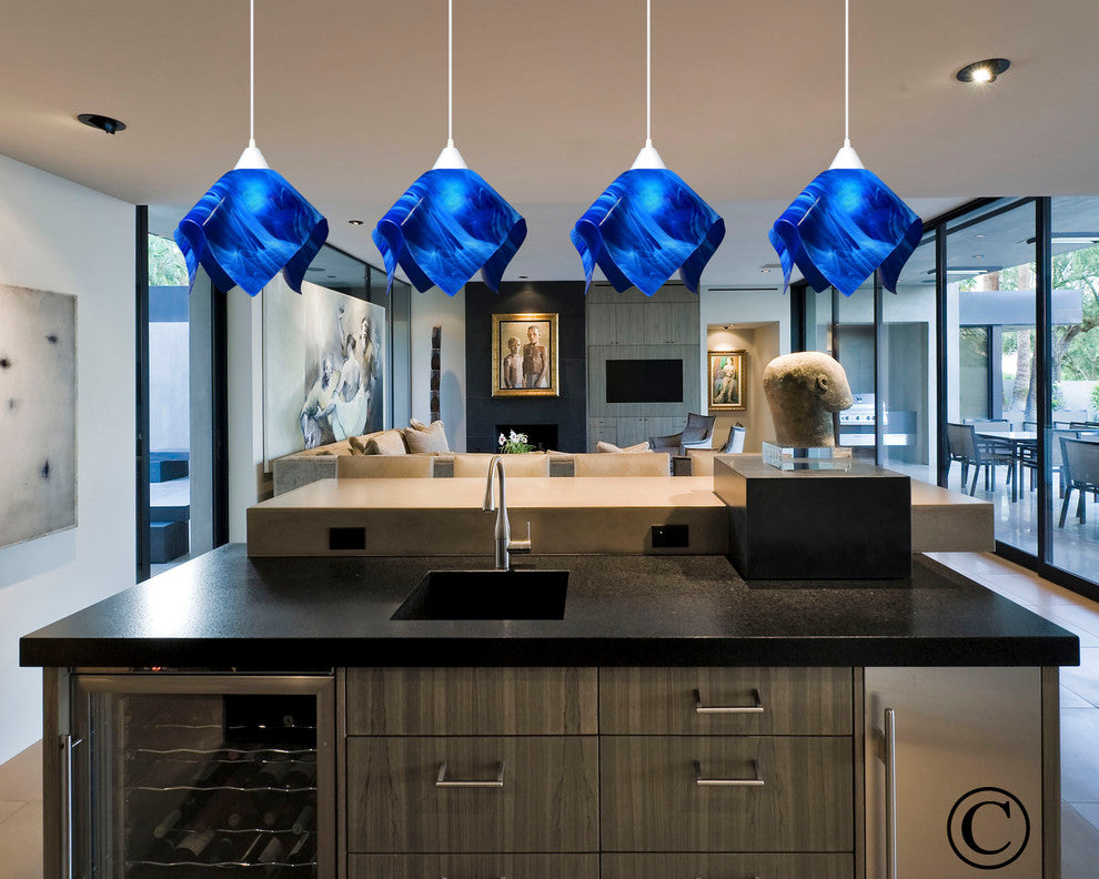 Jezebel Radiance Flame Large Track Light, Cobalt Blue