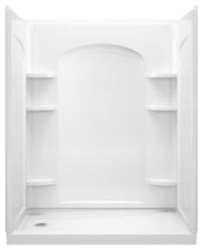 Sterling Alcove 60"x32"x74.75" Vikrell Left Shower Kit, White