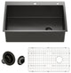 Drop-In Stainless Steel 33-inch 1-Hole Single Bowl Kitchen Sink in Nano PVD