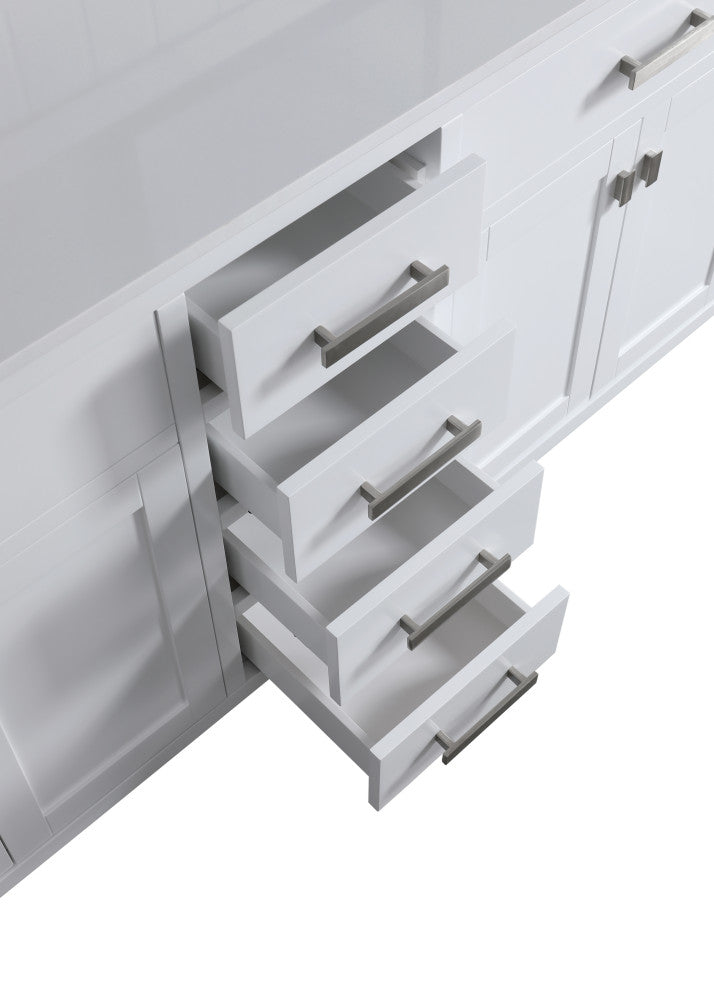 London 71-in White Bathroom Vanity Base Cabinet Without Top