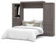 Bestar Nebula By Bestar 115 Queen Wall Bed Kit, Bark Gray