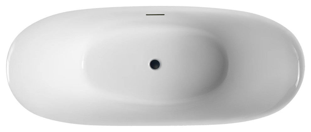 Kube Luna 68" Free Standing Bathtub -Matte White, Black