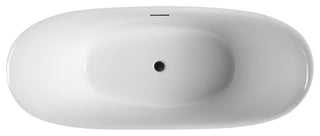 Kube Luna 68" Free Standing Bathtub -Matte White, Black