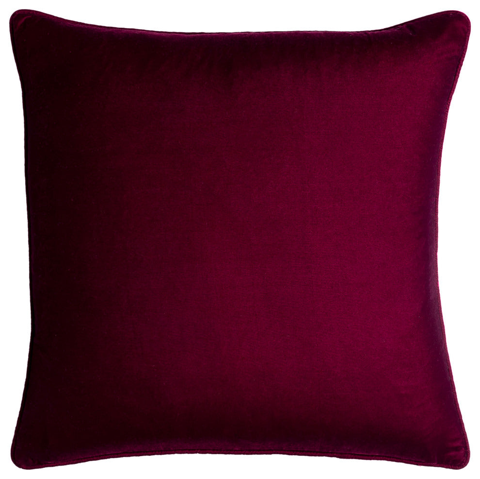 Surya Velvet Glam Burgundy Pillow Cover 18"H X 18"W