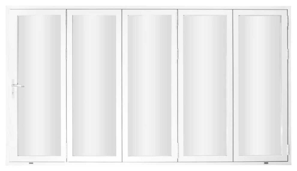 Patio Bi-Fold Door Open Left to Right 144"x80", White Color, Low E Glass