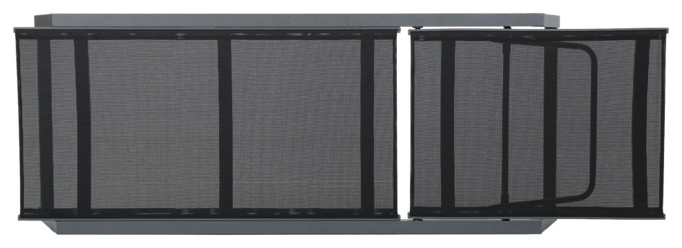 GDF Studio Mesa Outdoor Chaise Lounge With Aluminum Frame, Black Mesh/Gray, Set of 2