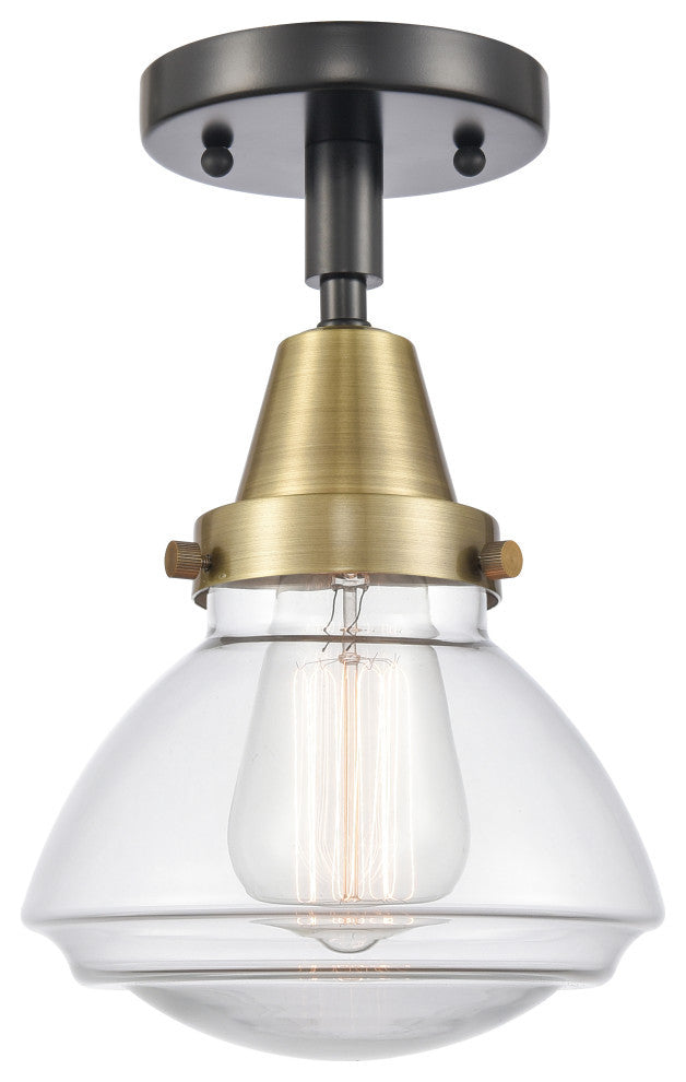 Innovations 447-1C-BAB-G322-LED Olean 1 Light Flush Mount, Black Antique Brass