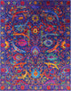 8' 1" X 10' 1" Wool and Silk Persian Sickle Leaf Design Handmade Rug Q12095