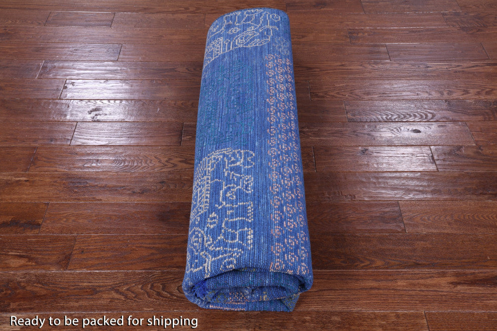 Hand Knotted Persian Gabbeh Elephant Design Wool Rug 8' 2" X 10' 2" - Q13611