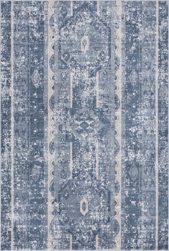 Rug Unique Loom Portland Blue Rectangular 6' 0 x 9' 0