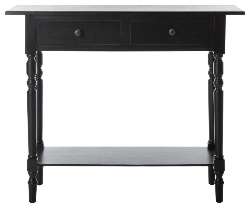 Safavieh Rosemary 2-Drawer Console, Distressed Black