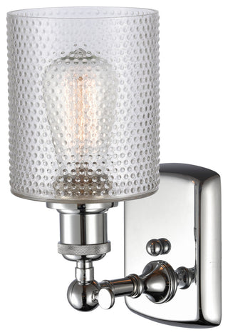 Cobbleskill 1-Light Sconce, Clear Ripple Glass, Polished Chrome