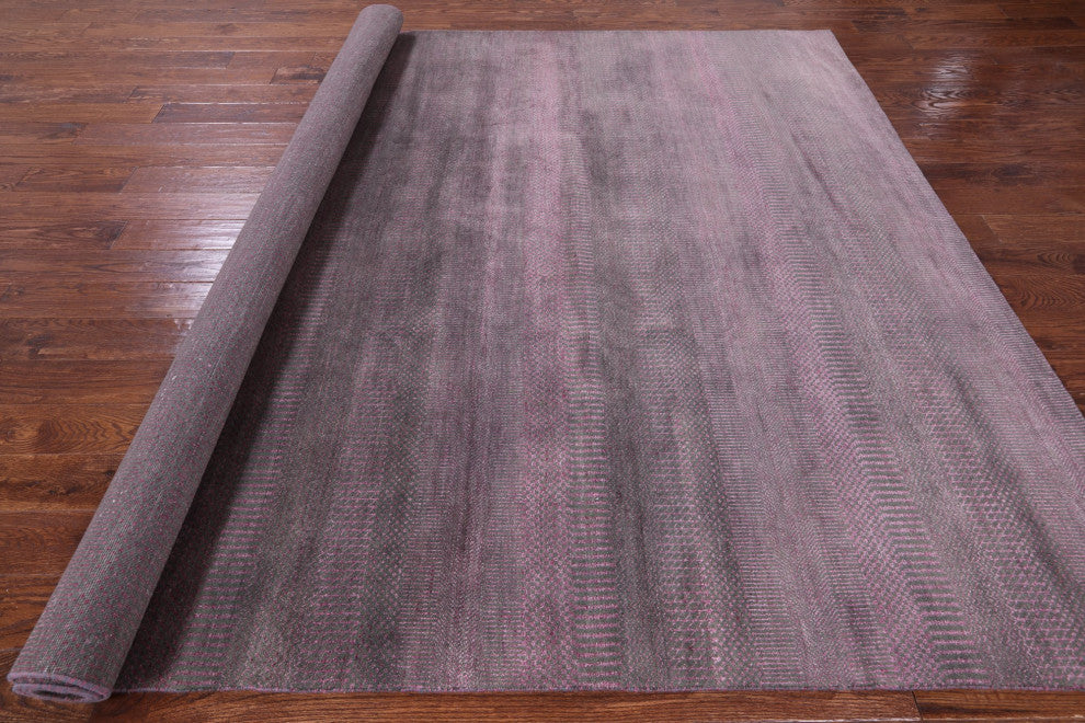 7' 10" X 10' 2" Wool and Silk Handmade Savannah Grass Rug Q11429