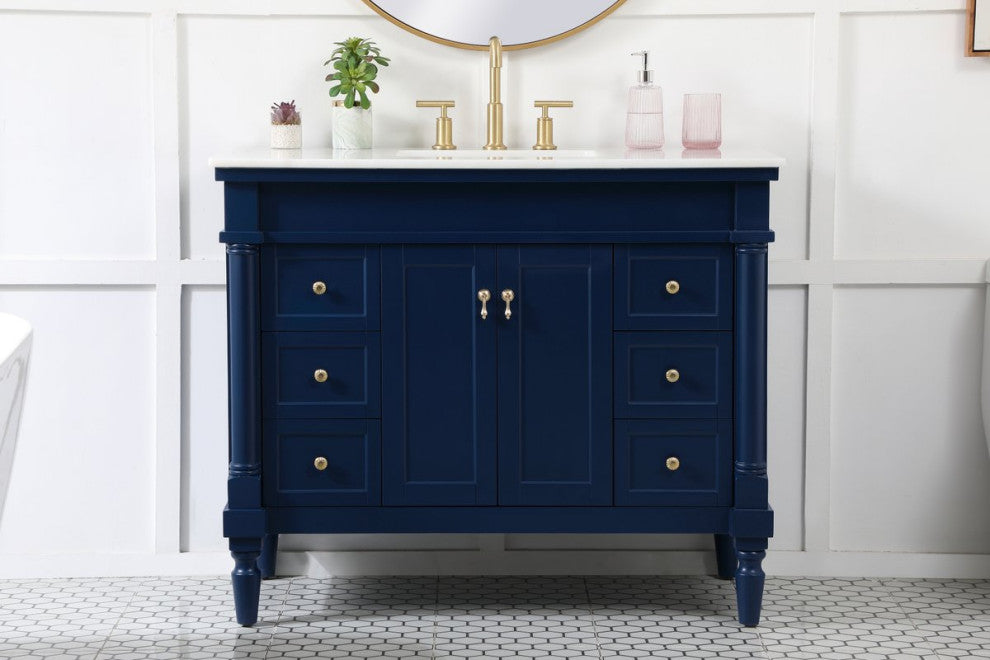 Lewis 42" Single Bathroom Vanity, Blue