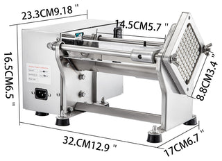 Electric French Fry Cutter with 6mm 9mm 13mm and 8-Wedge Blade