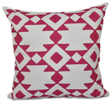 Geometric Decorative Pillow, Fushia, 18"x18"