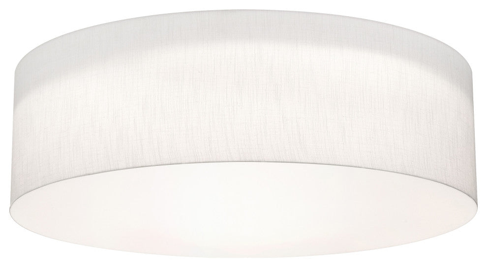 Anton 30" Medium Base Flush Mount, Linen White Shade
