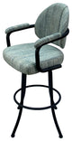 Swivel Counter Metal Pub Set - M-70 Stools 26" or 30", Watusi Aquatint - Black, 30", Crackle Glass