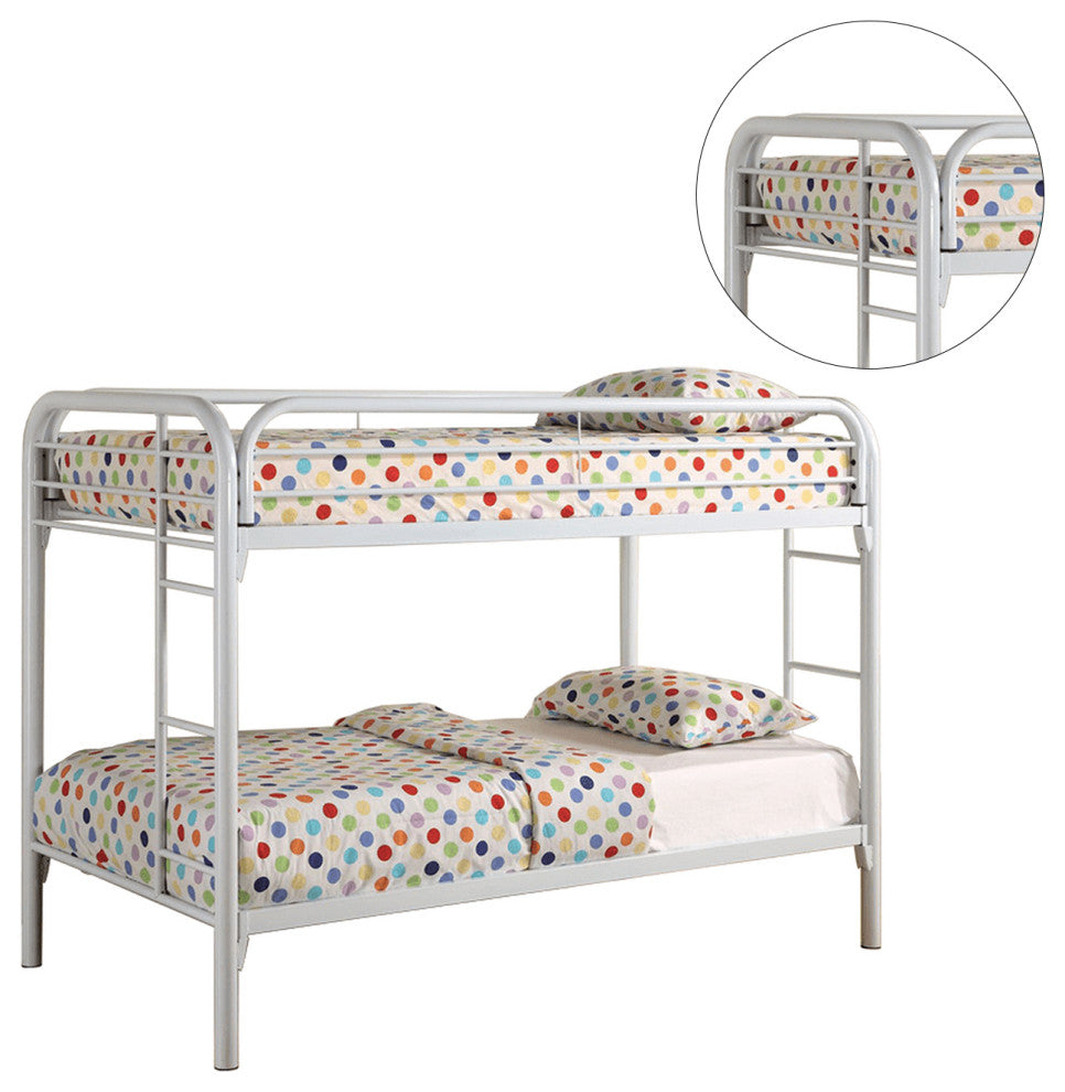 Twin Over Twin Bunk Bed, White