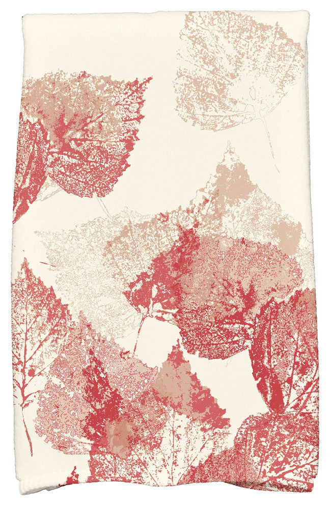 Fall Memories Floral Print Hand Towel, Red
