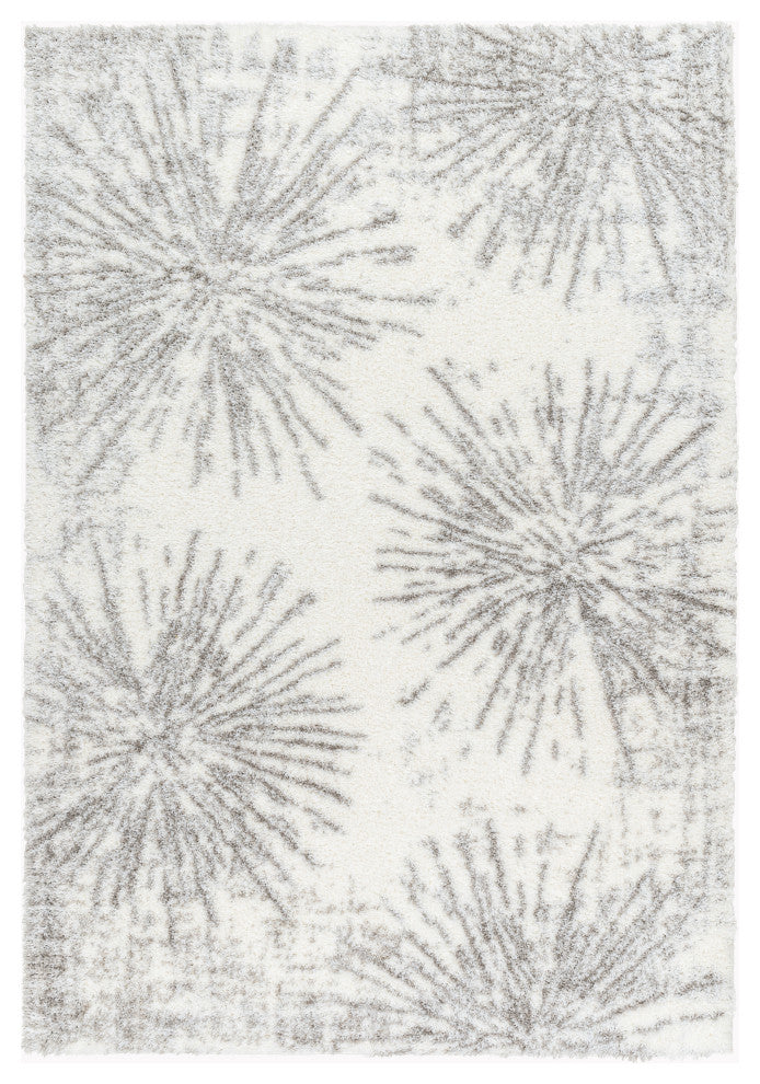 Surya Cloudy Shag CDG-2327 Machine Woven Area Rug, Off-White, 5'3" x 7'