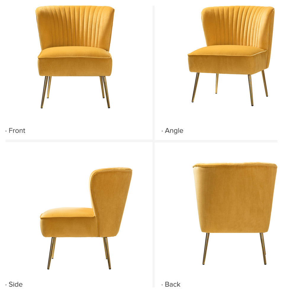 Upholstered Side Chair, Set of 2, Mustard