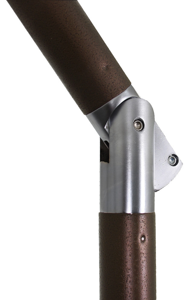 9'' Bronze Collar Tilt Crank Lift Aluminum Umbrella, Sunbrella, Seville Seaside