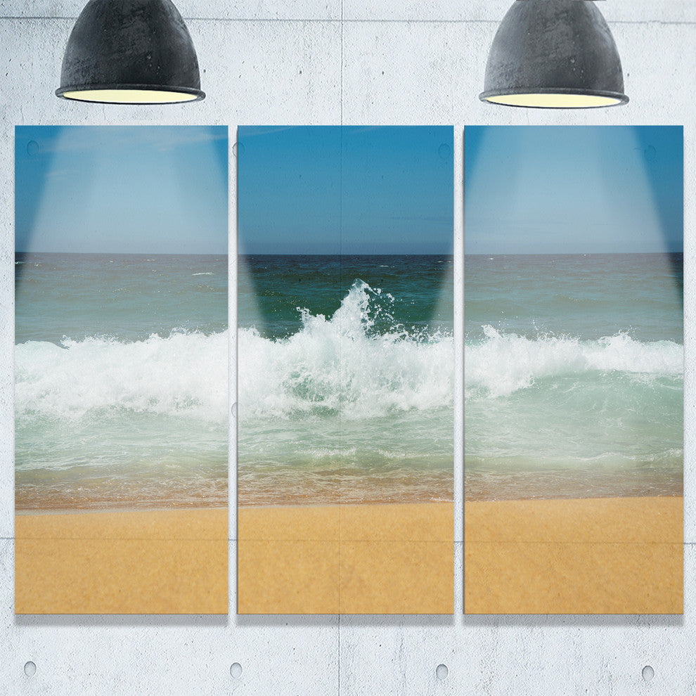 "Beautiful Atlantic Beach Portugal" Metal Wall Art, 3 Panels, 36"x28"