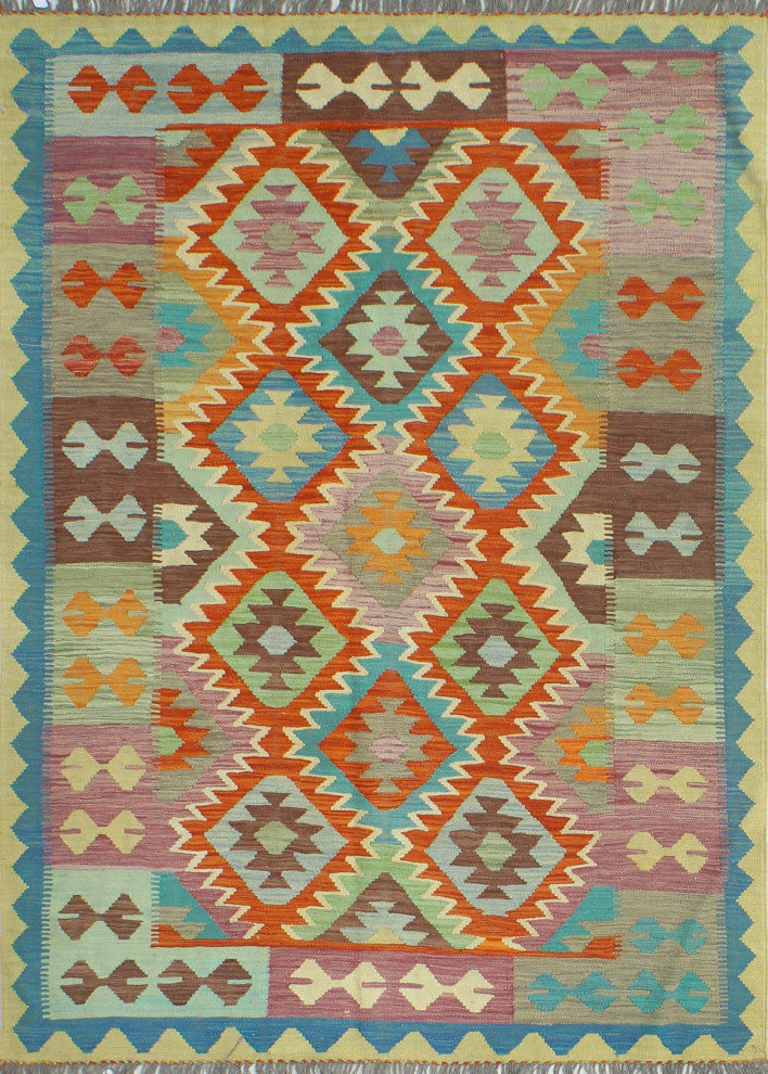 Sangat Kilim Debra Red/Blue Rug, 4'10x6'7