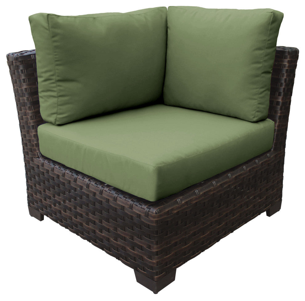 kathy ireland River Brook 12 Piece Wicker Patio Furniture Set, Forest
