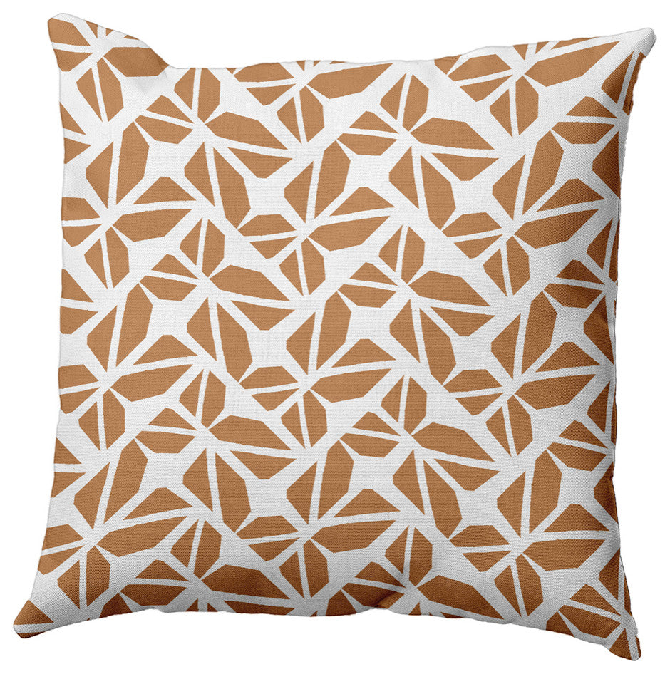 Kaleidoscope Graffiti Accent Pillow, Caramel, 16"x16"